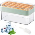 thumbnail image 2 of Cubo de hielo para congelador Cubo de cubitos de hielo Bandeja de hielo de liberación fácil con tapa Recipiente de almacenamiento y cuchara Bandejas de cubitos de hielo pequeños perfectos y molde B/a oso de fresa Juguete, 2 of 4