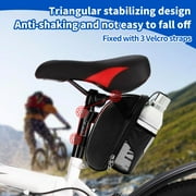 BUSATIA Bike Seat Bag,Bike Seat Bag with Water Bottle Holder, Bicycle Saddle Bag Under Seat Waterproof Cycling Seat Pack for Mountain Road Bikes, Black