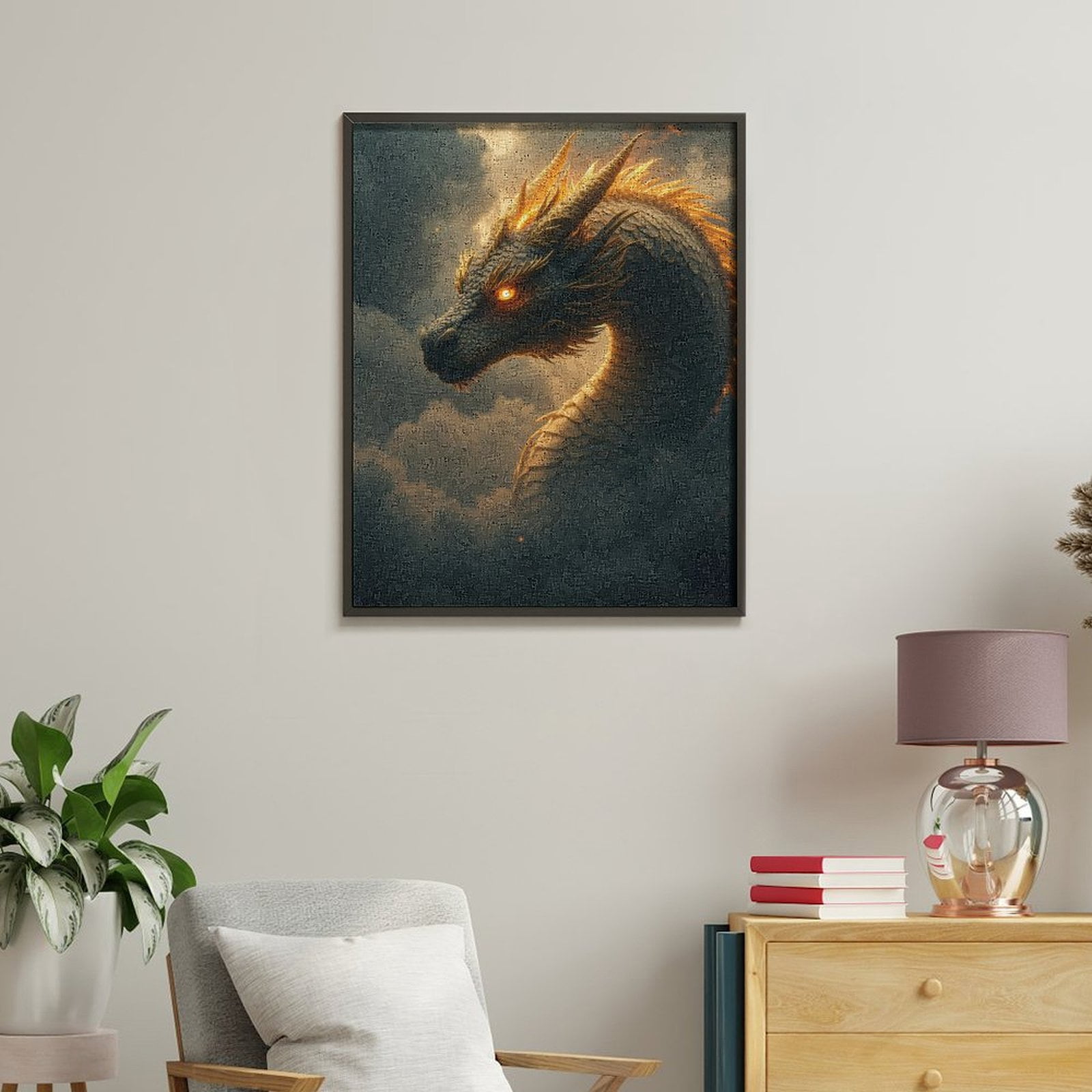 Paint by Numbers Kit for Adults, Dragon Flames Majestic Sky Paint by Numbers, Easy Paint by Numbers Kit for Adults Beginner, DIY Adult Paint by Number Kits on Canvas, Home Decor