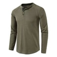 thumbnail image 1 of Camisas De Manga Larga De Algodón Henley Para Hombre, 1 of 4