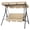 Beige, variant on VIVOHOME 3-Seat Swing Glider Chair with Removable Cushion & Canopy, Steel Frame Stand, Gray