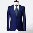 thumbnail image 2 of Hontri Men's Suit Slim Fit Deals under $20, Mens Slim Fit Jacket Two Button Notched Lapel Casual Suit Jacket Blue L, 2 of 4