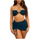 thumbnail image 3 of TaTaai Backless Strap Off-Shoulder Bikini Set, Removable Padded Bra, No Underwire, High Cut Slim Fit, Elastic Feature, Floral Printed Design, Ideal for Beach Pool Camping Gift, 3 of 5