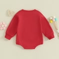 thumbnail image 3 of Bagilaanoe Newborn Baby Girl Valentine's Day Romper Sweatshirt Long Sleeve Bodysuits Letter Embroidery Pullover 3M 6M 12M 18M Infant Casual Tee Tops, 3 of 8