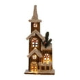 thumbnail image 2 of Casa de madera con luces LED navideñas, decoración navideña coleccionable, pueblo navideño Color madera, 2 of 9