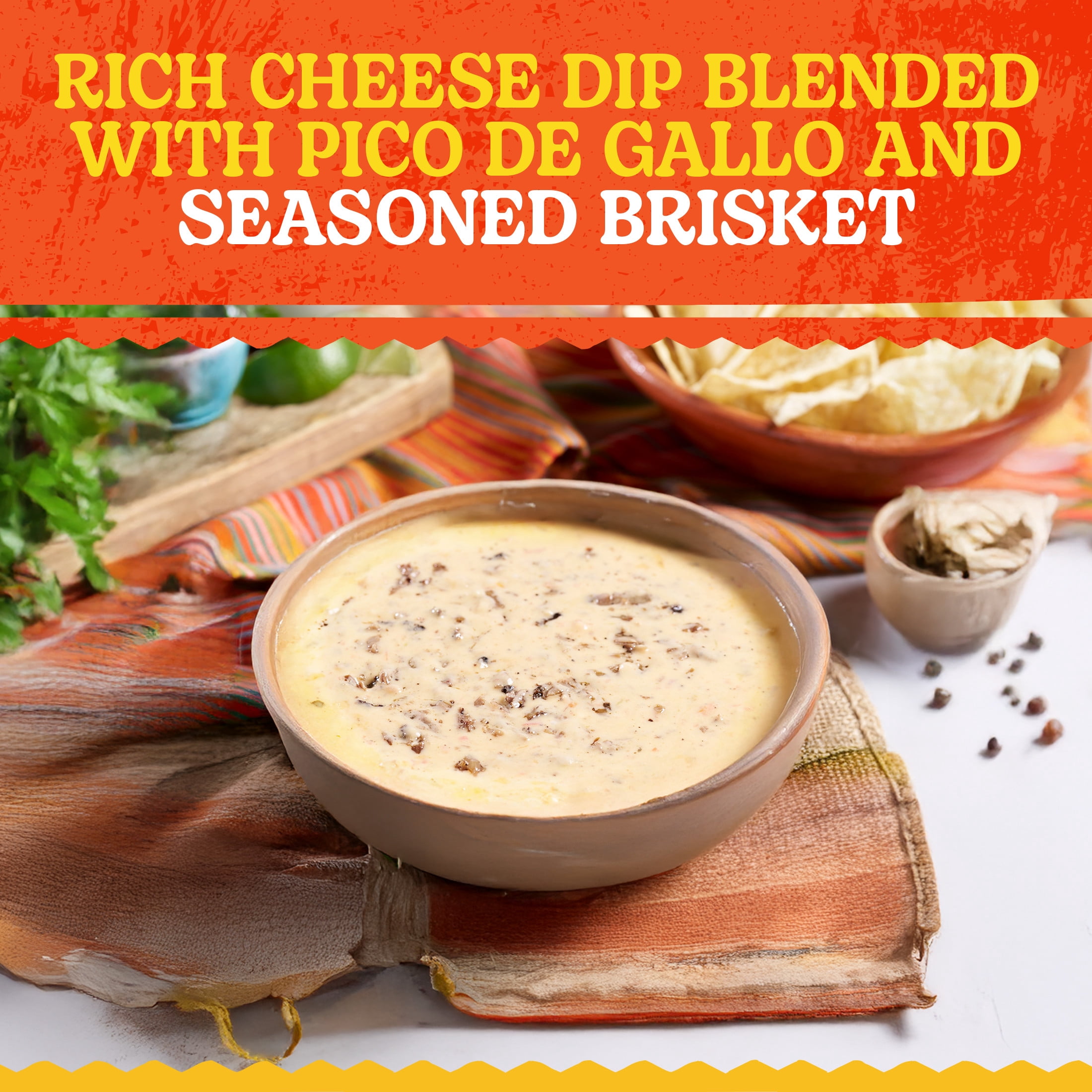 Buena Mesa Queso with Brisket and Pico De Gallo, Cheese Dip, Ready to Cook, 0.48 - 0.65 lb