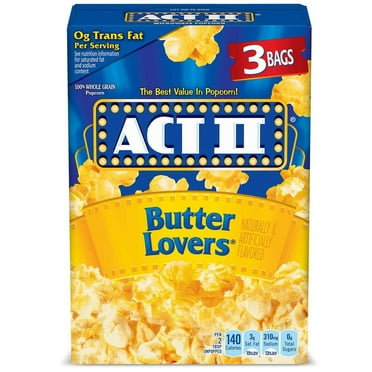 Pack of 2 Act II Butter Lovers Microwave Popcorn, 2.75 oz, 3 Count