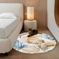thumbnail image 2 of Round Rugs 3Ft, Brown Blue Beach Coastal Round Area Rug Washable Indoor Throw Carpet, Nautical Summer Starfish Coral Small Non Slip Circle Rug for Bedroom Living Room Home Decor Aesthetic, 2 of 8