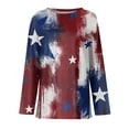 thumbnail image 3 of Bbyeadc 250th Anniversary United States T-Shirts for Women Long Sleeve United States Flag T-Shirt Crew Neck Gift United States Shirt Casual Going Out Shirt,Red (M), 3 of 4