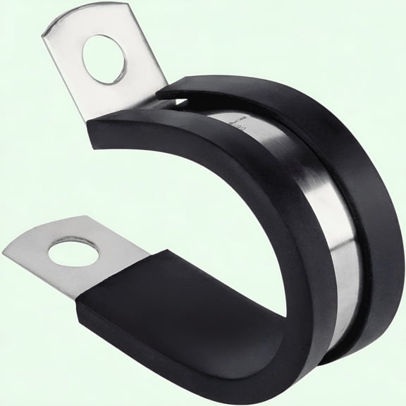 TALENO 12 Pack 1 Inch Rubber Cushioned Stainless Steel Cable Clamp,Hose Clamp,Pipe Clamp (1 Inch)