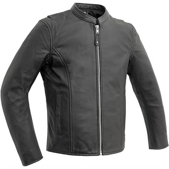 First Mfg Co - Bambino - Boy's Motorcycle Black Leather Jacket - 10 - Action Back Grommets Gussets Side Relief Zippers