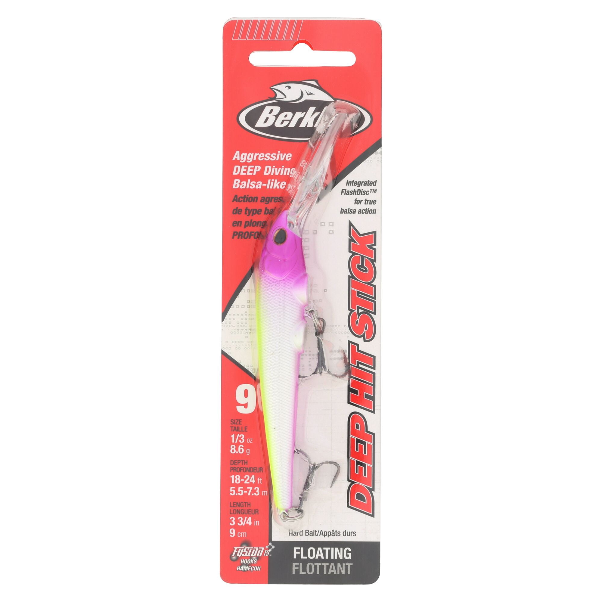 Berkley Deep Hit Stick, 3.75 in, Crankbaits, Pink Lemonade (1 Count)