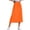 Orange, variant on High Waist A-Line Skirt for Women Summer Solid Color Side Split Elastic Waist Casual Midi Skirt With Pockets