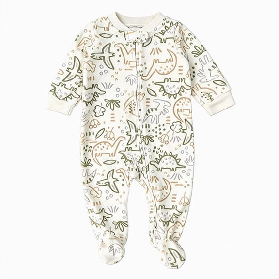 3-6 Months Newborn Baby Fleece Footed Romper Long Sleeve Sleeper Infant Fall Winter Warm Sleep & Play Outfit One-Piece Footed Romper Newborn Gift