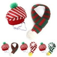 thumbnail image 5 of SPRING PARK Pet Hat, Stripes Pattern Dog Cat Handmade Knitted Fabric Cap, Grooming Accessories Apparels Puppy Teddy for Christmas, 5 of 7