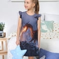 thumbnail image 4 of Vsdgher Robe de Nuit d'Hiver Dragon de Feu pour Filles Manches Courtes à Volants Robe de Nuit Pyjama pour Fête Pyjama-TTG, 4 of 6