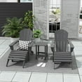 thumbnail image 3 of Polytrends  Laguna Hdpe All Weather Outdoor Patio Foldable Adirondack Chairs Conversation Set (5-Piece Set) Gray, 3 of 5