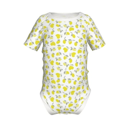 

Coaee Yellow Lemon Leaves for Soft Baby Short-Sleeve Bodysuit Baby Climbing Clothes Baby Girls Boys Bodysuit Romper-12 Months