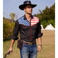 thumbnail image 3 of COOFANDY Men's American Flag Shirts Casual Long Sleeve Western Button Down Shirt, 3 of 6