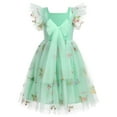thumbnail image 2 of IBTOM CASTLE Kids Girls Birthday Party Sundress Floral Embroidery Backless Princess Tulle Tutu Wedding Pageant Dress 5-6 Years Green Floral, 2 of 8