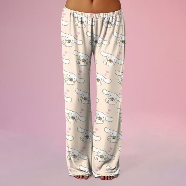 Pantalones de pijama Sanrio Hello Kitty Pajamas Pants for Womens Cute Hello Kitty Pajama Pants Printed Home Pants Sleeping Pajama Pants Spring Long Pants Pajama Pants Yoga Pants