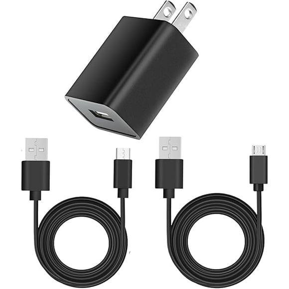 LinQingQ 5V 2A Power Adapter USB Wall Charger 10W with USB Type C and Micro USB Port Cables, Compatible with DC 5 Volt Kindle, Speaker, Headphones, Samsung Galaxy Phones, Android, Tablets, TV Remotes