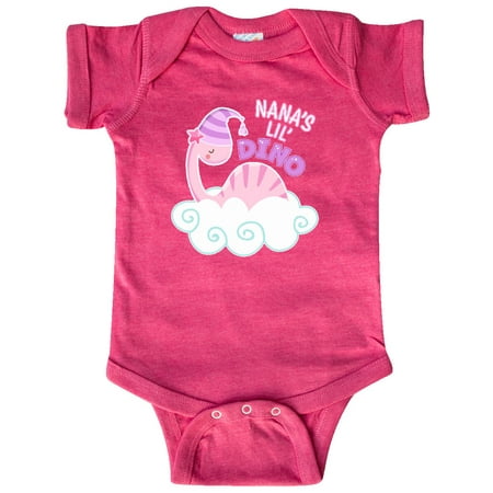 

Inktastic Nana s Lil Dino with Cute Pink Baby Dinosaur Gift Baby Boy or Baby Girl Bodysuit