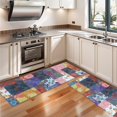 thumbnail image 3 of Kitchen Rugs Sets Of 2,Colorful Pioneer Flower Patchwork Anti Fatigue Kitchen Mat Rugs Non Slip Washable,Decorative Kitchen Floor Mats for Kitchen,Sink,Laundry,17"X47", 3 of 5