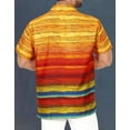 thumbnail image 5 of LA LEELA Men's Hawaiian Shirts Short Sleeve Button Down Shirt Men's Party Shirts Casual Holiday Summer Tropical Island Shirts for Men Funny M Stripes, Multicoloured, 5 of 6
