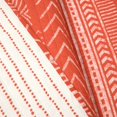 thumbnail image 4 of Full/Queen Scandinavian Chevron Orange White Stripe Reversible Cotton Quilt Set, 4 of 5
