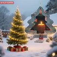 thumbnail image 4 of Metal Hanging Christmas Tree Wind Spinner - Stylish Concentric Line Design for Festive Garden Decor - Perfect for Holiday Cheer, 4 of 7