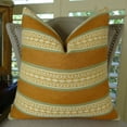 thumbnail image 1 of Thomas Collection Copper Orange Green Cream Striped Throw Pillow - 11037, 1 of 5
