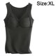 thumbnail image 2 of Camisas térmicas sin mangas para mujer con sujetador, chaleco con cuello en V, ropa interior, chaleco cálido para mujer con cojín -Negro, 2 of 5