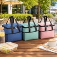 thumbnail image 5 of Large Insulated Lunch Bag, Insulated Tote Bag for Work, Lunch Bag with Zipper Pockets, Portable Cooler Bag for Travel, 9X8X8 in Durable Reusable Thermal Lunch Tote with Heavy-Duty, 5 of 6