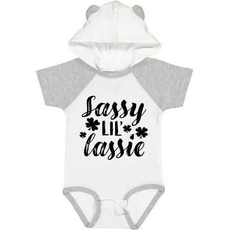 

Inktastic Saint Patrick s Day Sassy Lil Lassie with Shamrocks Gift Baby Boy or Baby Girl Bodysuit