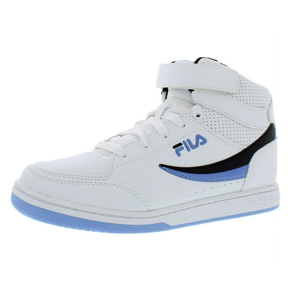 Fila Bbn 92 Mid Strap Boys Shoes Size 4, Color: White/Blue/Black