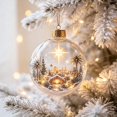 thumbnail image 7 of Glowing Christmas Story Ornament, Light‑Up Mini Holiday Scene, 3.1in Bethlehem Star Night Town Hanging Ball, Christmas Tree Decoration, Festive Keepsake Ornament for Mantel, Window & Home Decor, 7 of 7