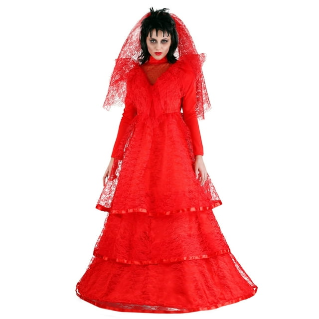 Robe de Mariée Fantomatique pour Femme Grande Taille Rouge Gothique Mariage