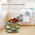 thumbnail image 5 of Collapsible 20" Round Storage Basket with Handles Laundry Hamper Open Storage Bins Pale Green Pumpkins and Ghosts, 5 of 6