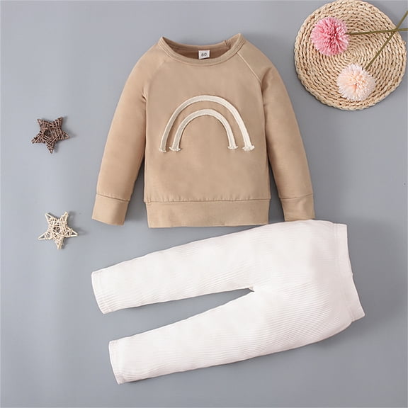 Vedolay Boy's Outfits Boys Clothes Toddler Boy Clothes Kids Fall Cotton Clothing Sets Little Boys Outfits,Beige 18-24 Months