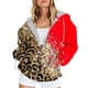 thumbnail image 1 of ICHUANYI Clearance Women Fashion Printed Blouse Long Sleeve Tops Sweatshirt Pockets Hoodied(Red, M) ICHUANYI WER2023080910382, 1 of 4