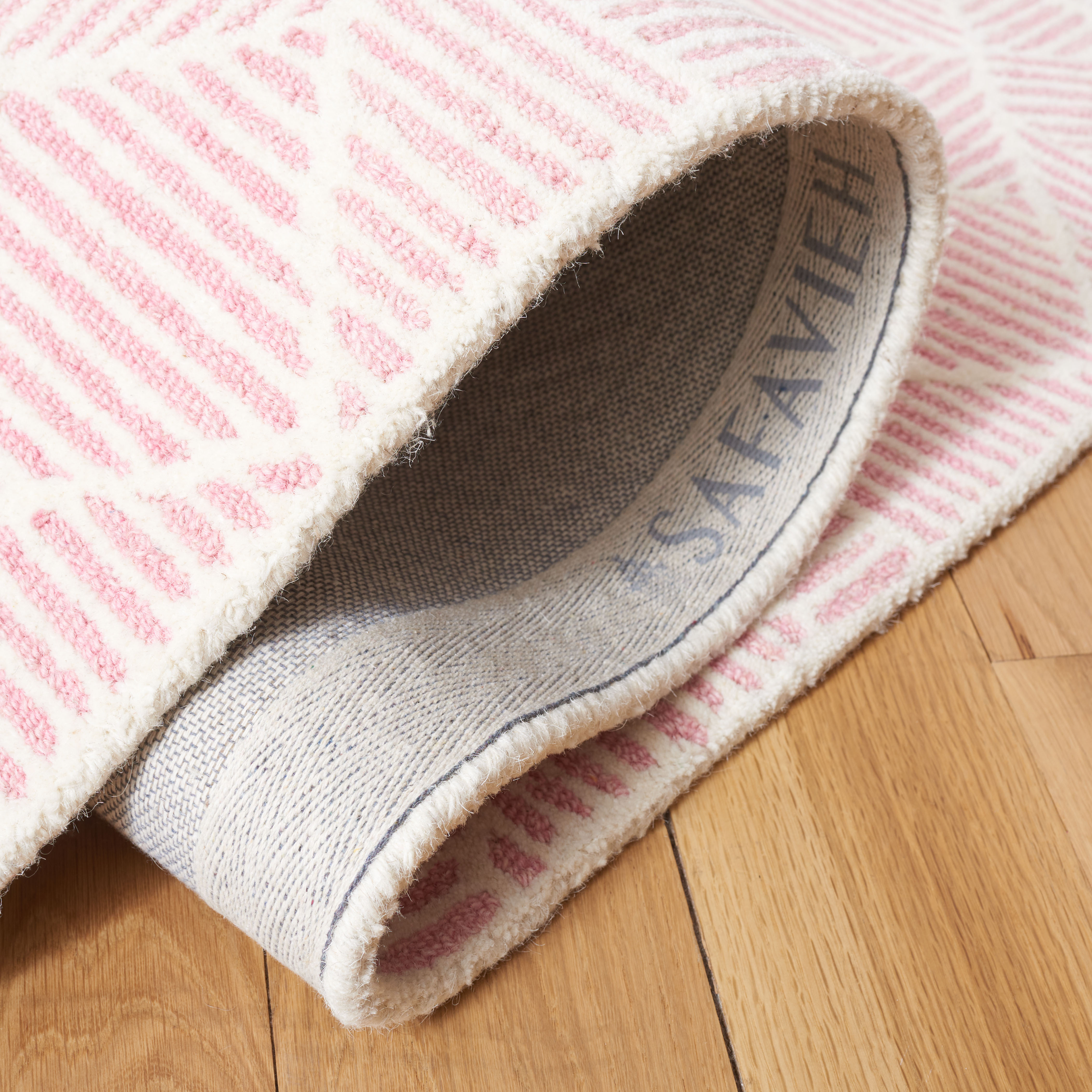 SAFAVIEH Abstract Brock Geometric Runner Rug, Pink/Ivory, 2'3" x 8'