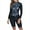 Black-07, variant on DISKEBUISS Women's Swimsuit Long Sleeve 3 Piece Bathing Suit Zipper Print Swimwear Surfing Suit