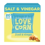 LOVE CORN Salt & Vinegar 0.7oz x 20 bags - Delicious Crunchy Corn - Healthy Family Snacks - Gluten Free, Kosher, NON-GMO - Alternative for Chips, Nuts, Crackers & Pretzels