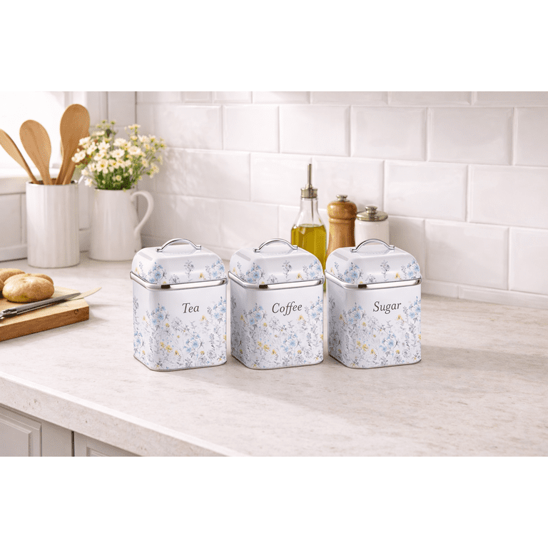 VQ - Laura Ashley 3-Piece Canister Set - Wild Meadow - Walmart.com