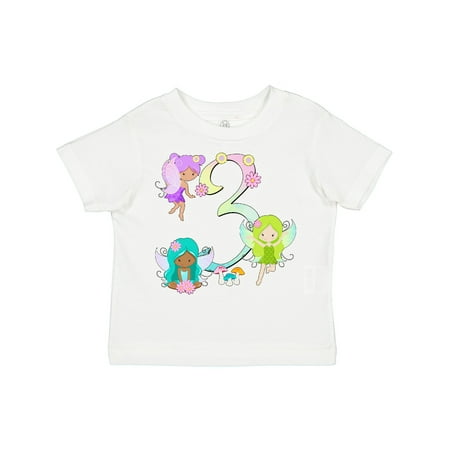 

Inktastic Flower Fairies Third Birthday Gift Toddler Boy or Toddler Girl T-Shirt