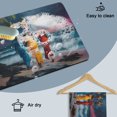 thumbnail image 6 of African American Woman Dish Drying Mats for Kitchen Counter, Coastal Ocean Blue Yellow Red Absorbent Coffee Bar Mat with Non-slip Rubber Backed Quick Drying Dish Rack Pad 12"x16", 6 of 9