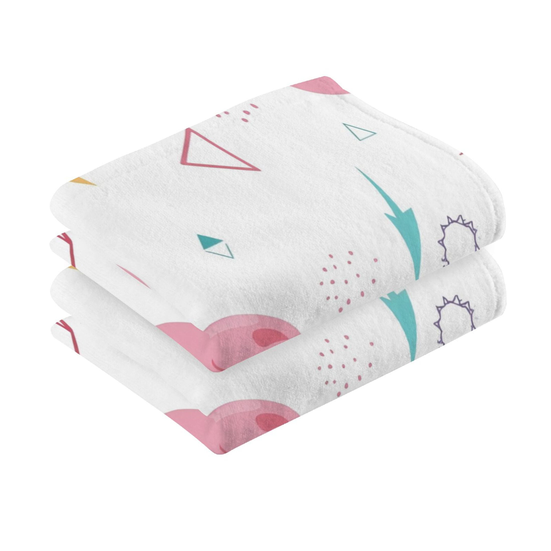 2 Pcs Hand Towels Sets Cute Flamingo Pattern Cotton Towel Set Absorbent Face Towel for Bathroom Kitchen Shower Hotel Decor