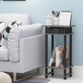 thumbnail image 2 of Furinno Turn-N-Tube Set of 2 Side Table, Grey 3-Tier Narrow End Table, Night Stand, Bedside Table for Living Room, Bedroom, Home Office, Grey Oak/Black/Black, 2 of 5