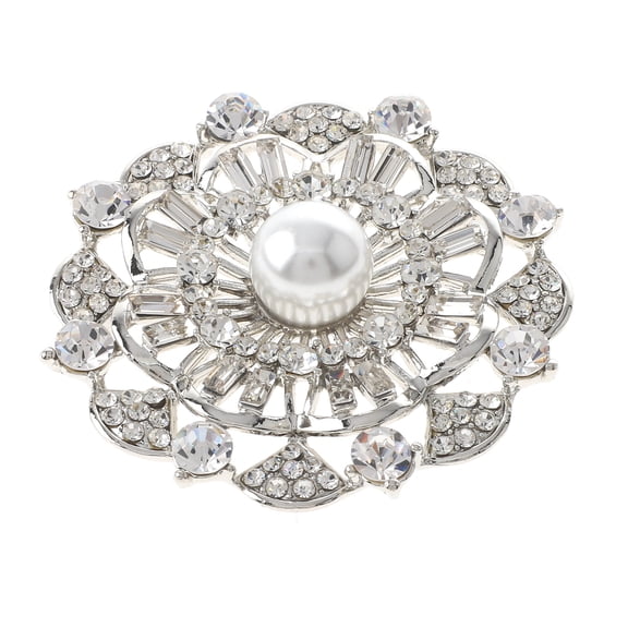 Crystal Flower Brooch